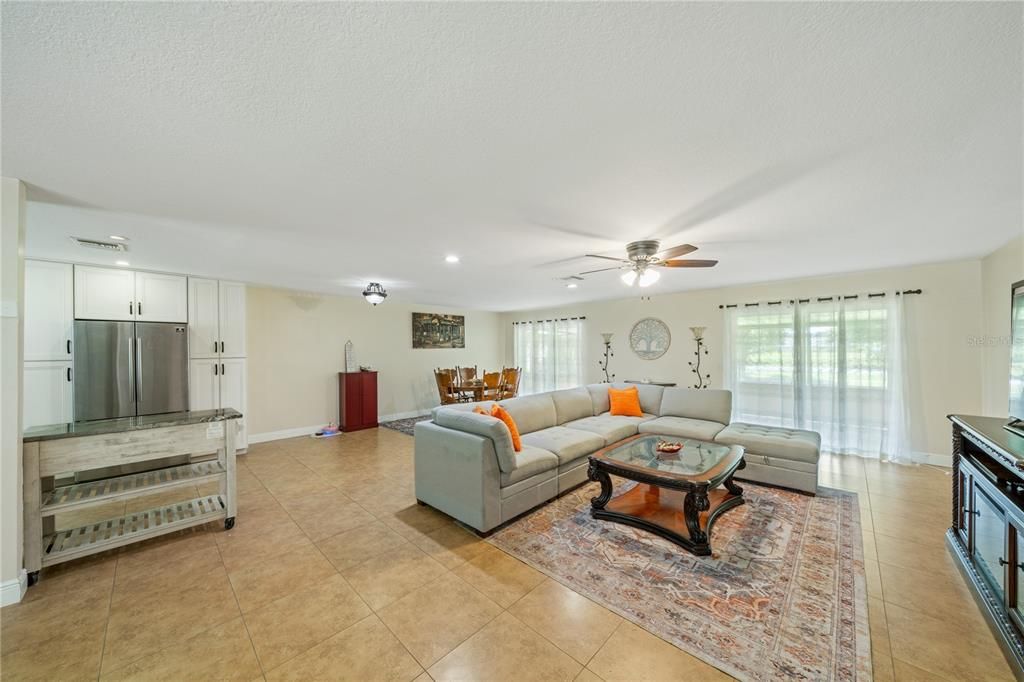 Dining room, Interior, Kitchen, Living room, Recessed Lighting, Stainless Steel Appliances