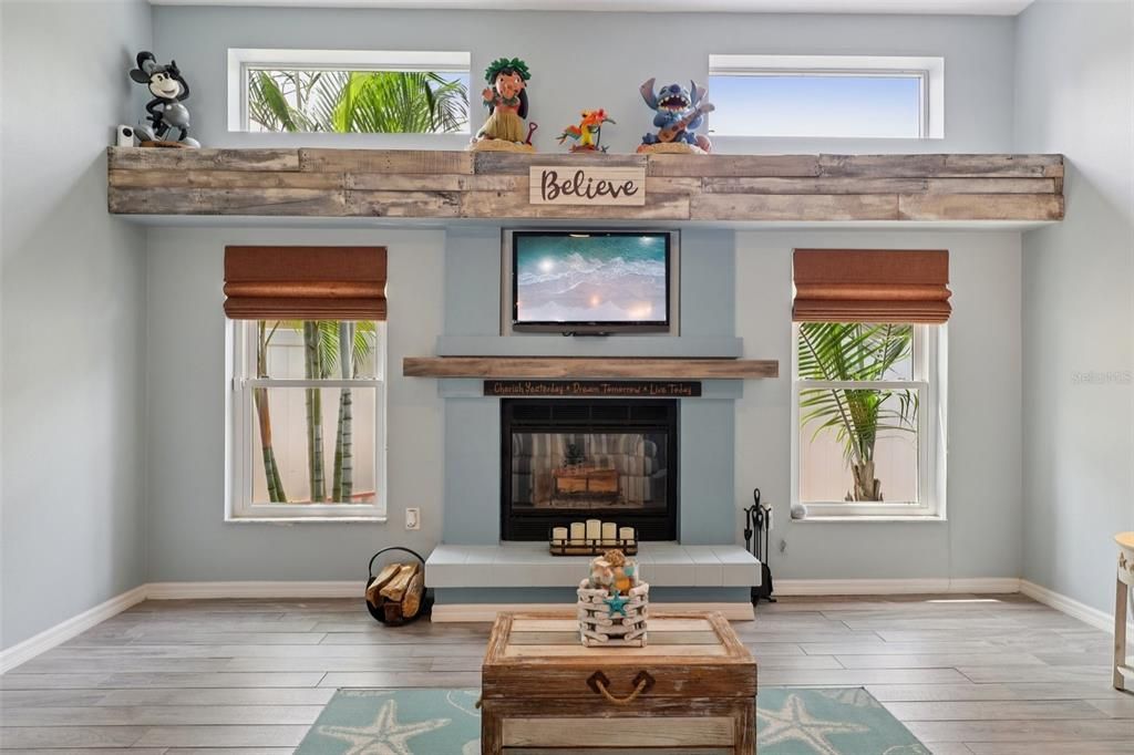 Fireplace, Interior, Wood Texture Flooring