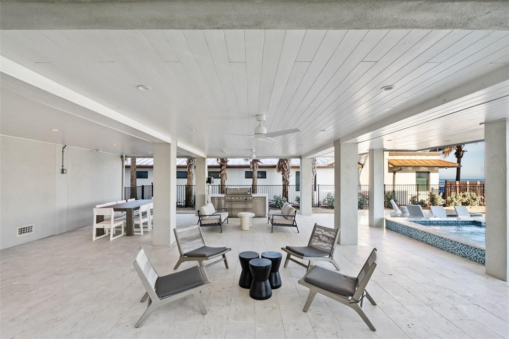 Exterior, Interior, Living room, Pool, Recessed Lighting