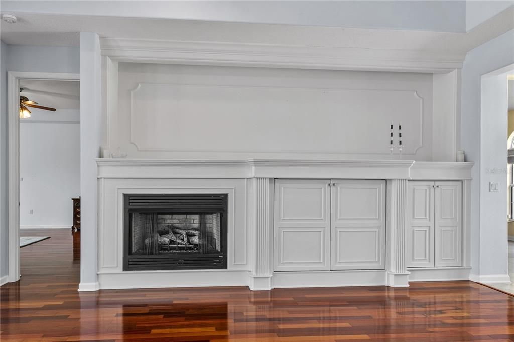 Fireplace, Interior, Wood Texture Flooring