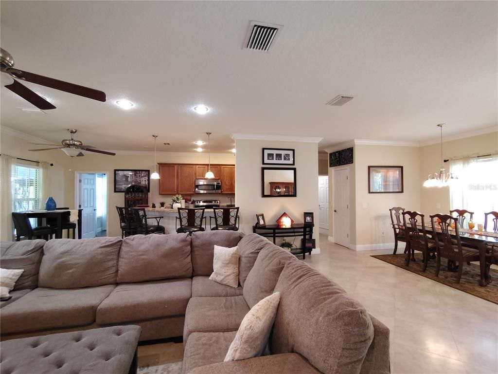 Dining room, Interior, Kitchen, Living room, Pendant Lights, Recessed Lighting