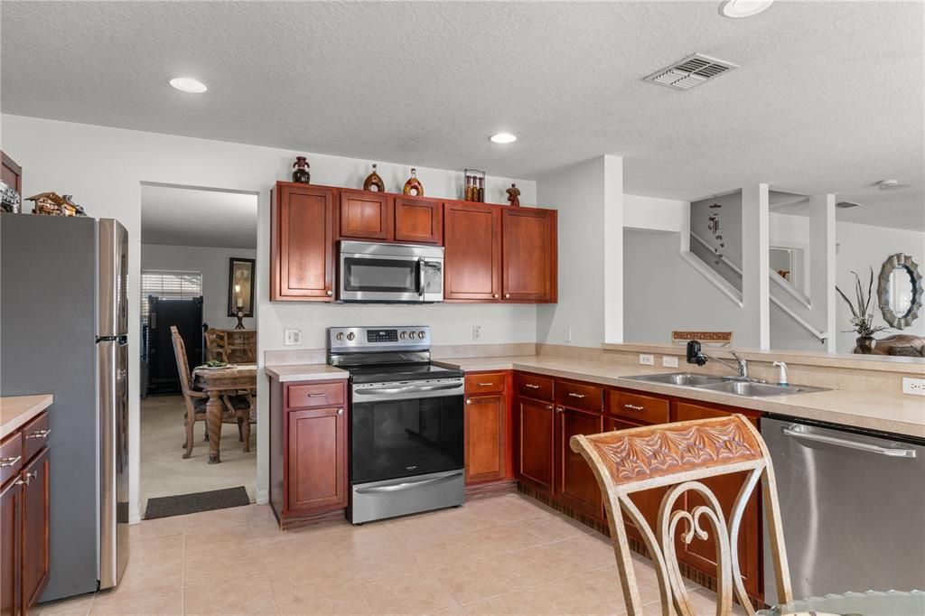 Interior, Kitchen, Recessed Lighting, Stainless Steel Appliances