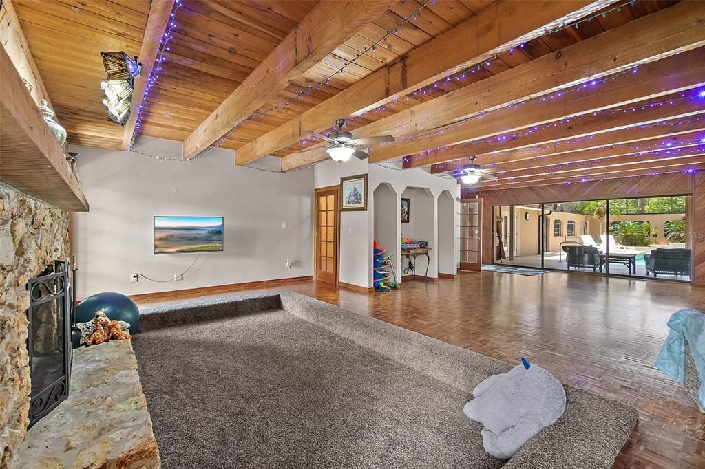 Fireplace, Interior, Wooden Beams, Wooden Ceilings, Wood Texture Flooring