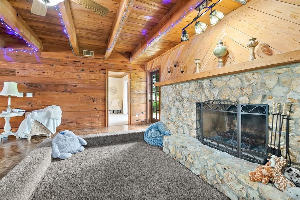 Fireplace, Interior, Stone Walls, Wooden Beams, Wooden Ceilings, Wood Texture Flooring, Wooden Walls