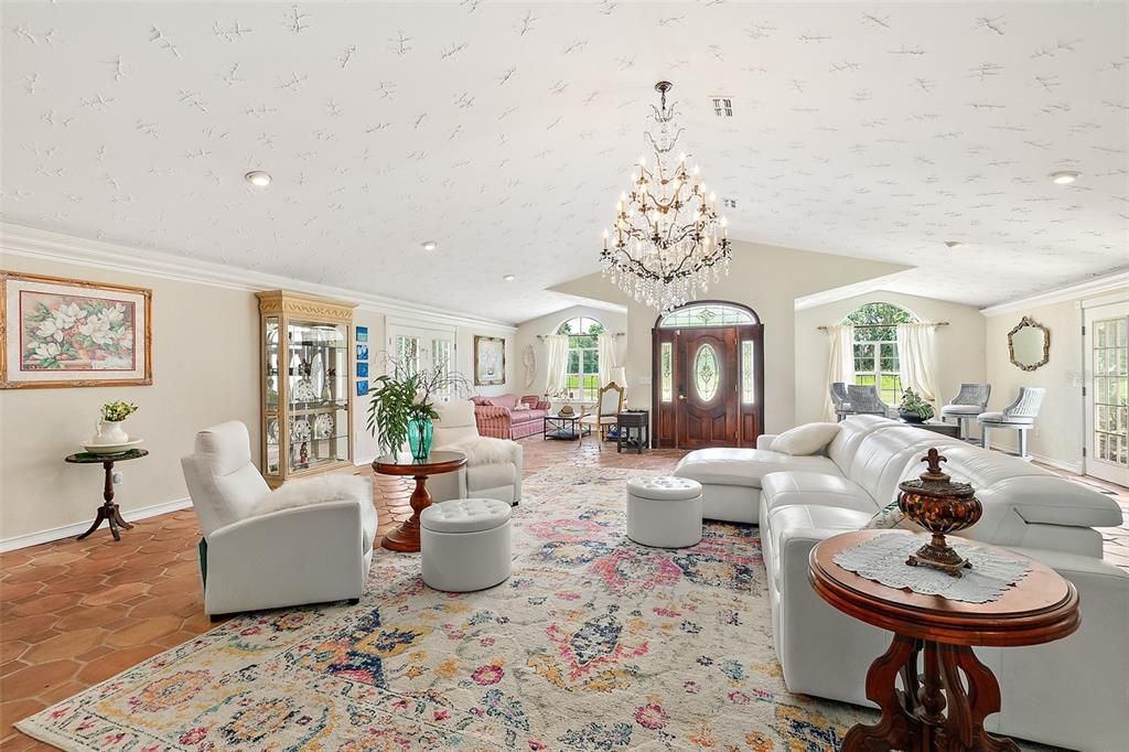 Chandelier, Interior, Living room, Recessed Lighting