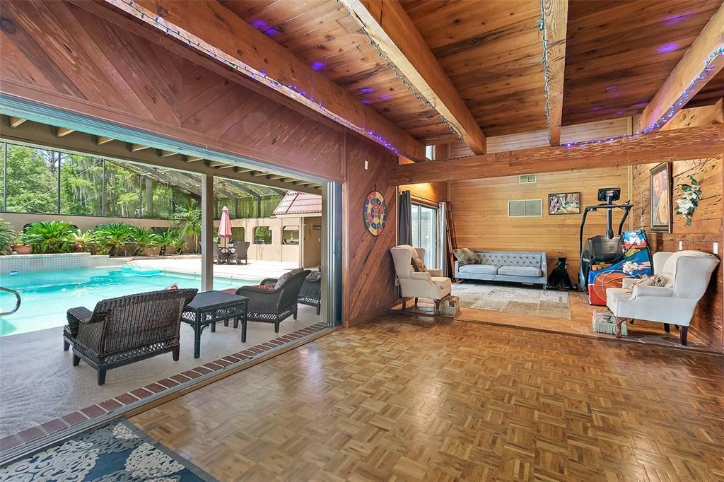 Interior, Pool, Wooden Beams, Wooden Ceilings, Wood Texture Flooring, Wooden Walls