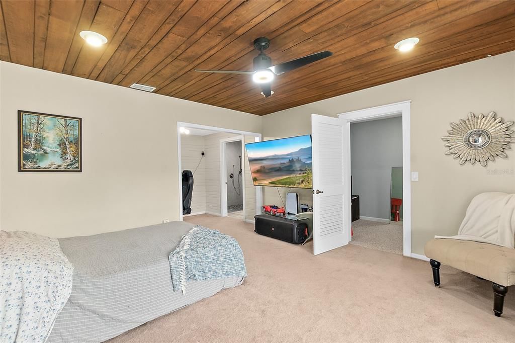 Bedroom, Interior, Recessed Lighting, Wooden Ceilings