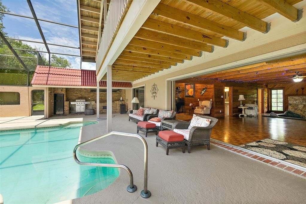 Glass Ceilings, Interior, Pool, Sun Room, Wooden Beams, Wooden Ceilings, Wood Texture Flooring