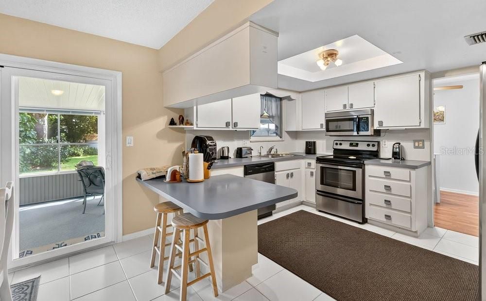 Interior, Kitchen, Stainless Steel Appliances, Wood Texture Flooring