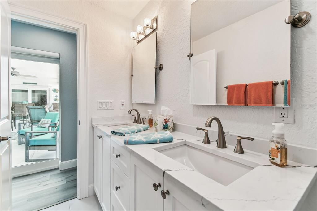 Bathroom, Dual Sink Vanities, Interior, Wood Texture Flooring