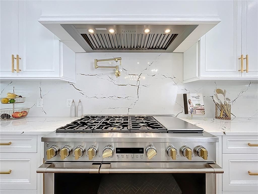 Interior, Kitchen, Marble Walls, Stainless Steel Appliances