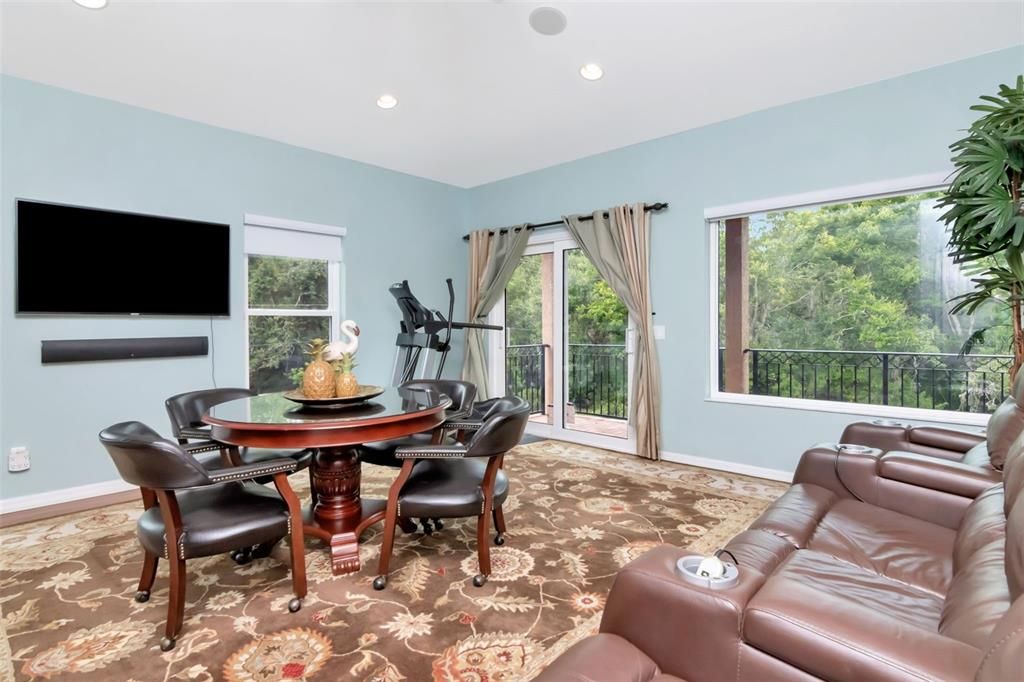 Home Theatre Room, Dining room, Interior, Recessed Lighting