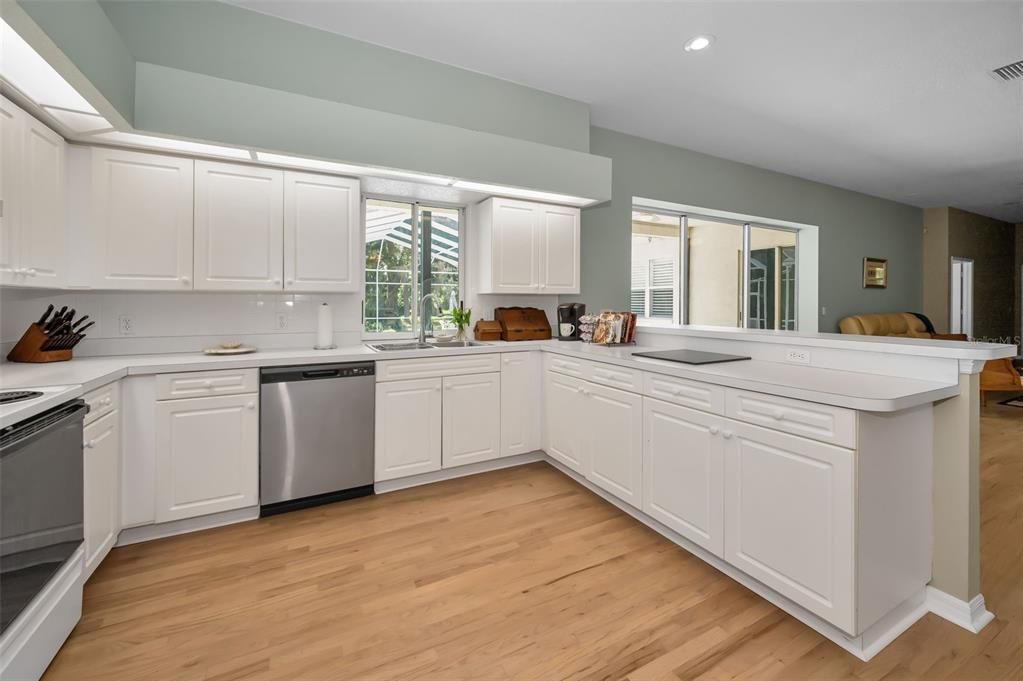 Interior, Kitchen, Recessed Lighting, Wood Texture Flooring
