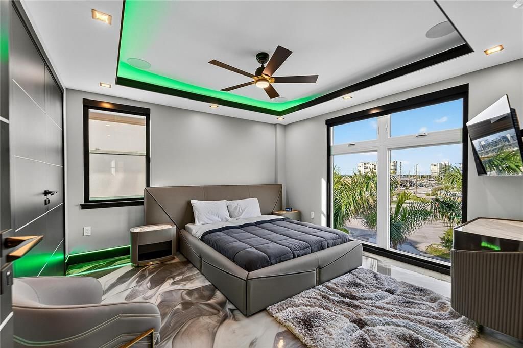 Bedroom, Interior, Recessed Lighting