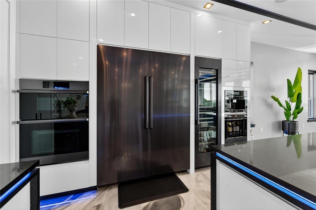 Interior, Kitchen, Marble, Recessed Lighting, Stainless Steel Appliances