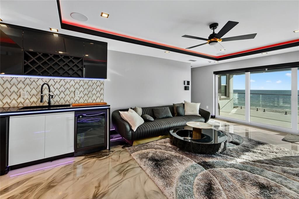 Interior, Living room, Marble, Recessed Lighting, Water