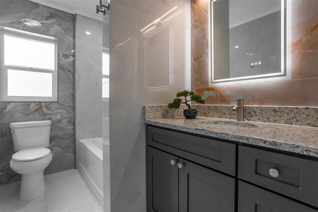 Bathroom, Interior, Marble Walls