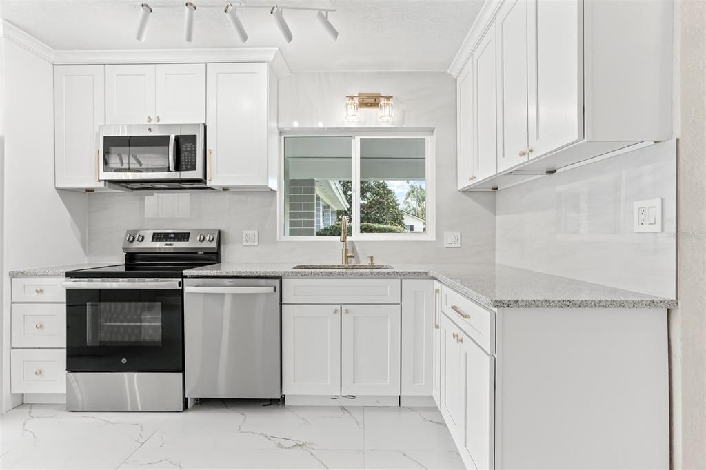 Interior, Kitchen, Marble, Stainless Steel Appliances