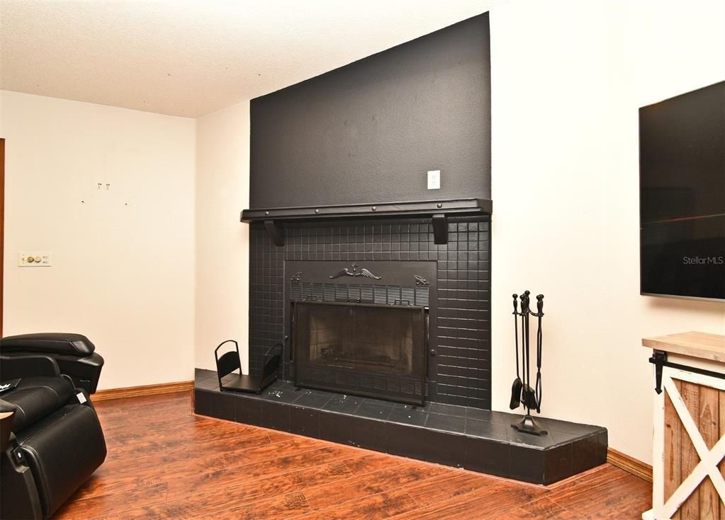 Fireplace, Interior, Wood Texture Flooring