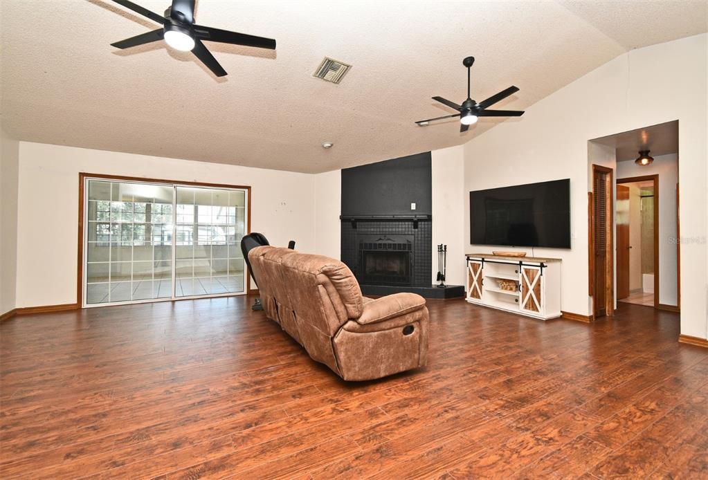Fireplace, Interior, Living room, Wood Texture Flooring