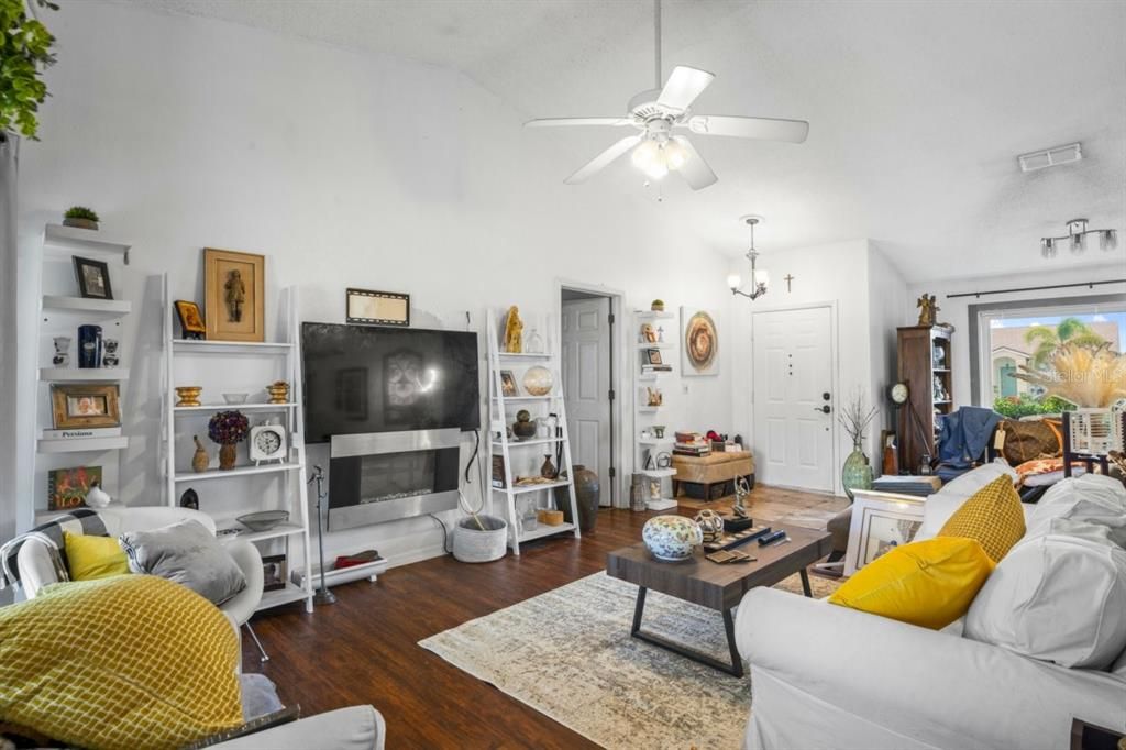 Fireplace, Interior, Living room, Wood Texture Flooring