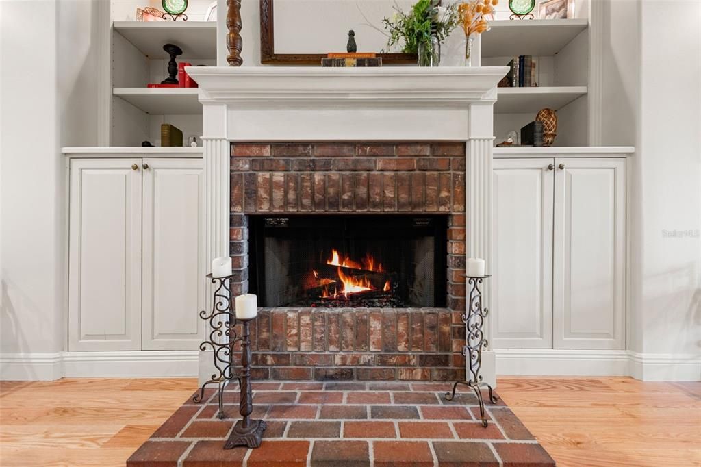Fireplace, Interior, Wood Texture Flooring