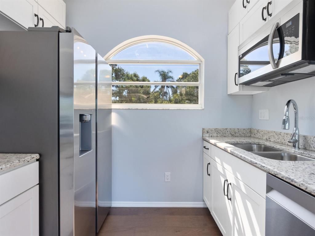 Interior, Kitchen, Stainless Steel Appliances, Wood Texture Flooring