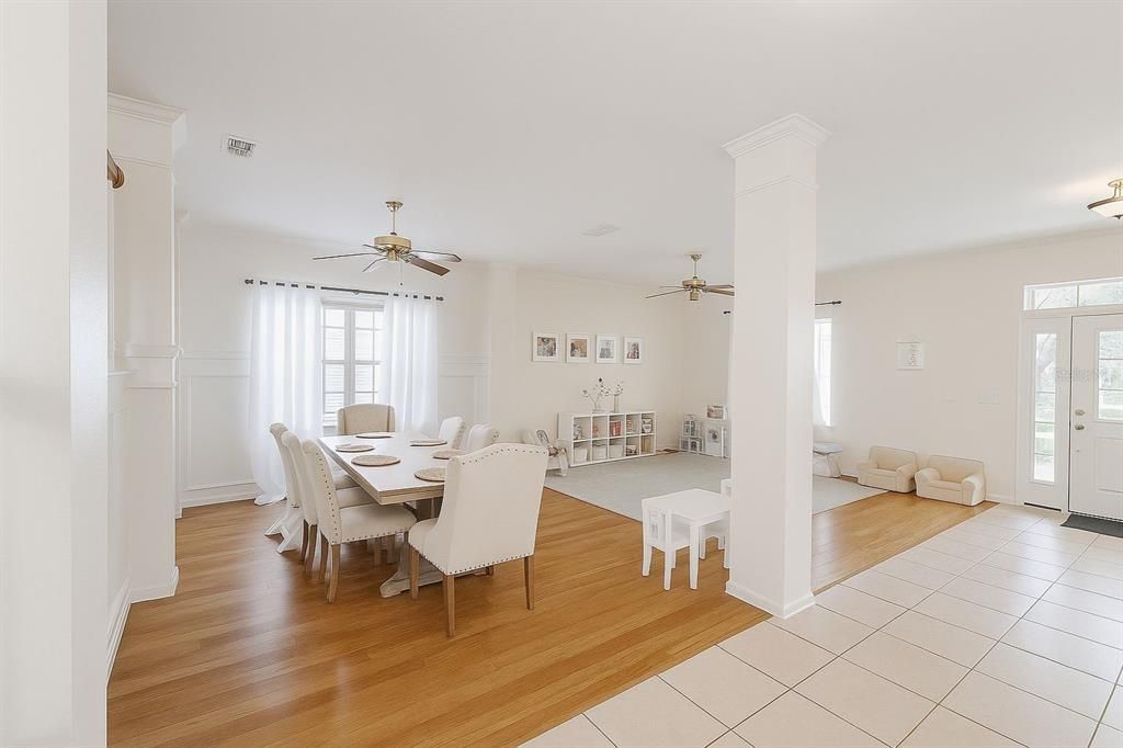 Dining room, Interior, Wood Texture Flooring