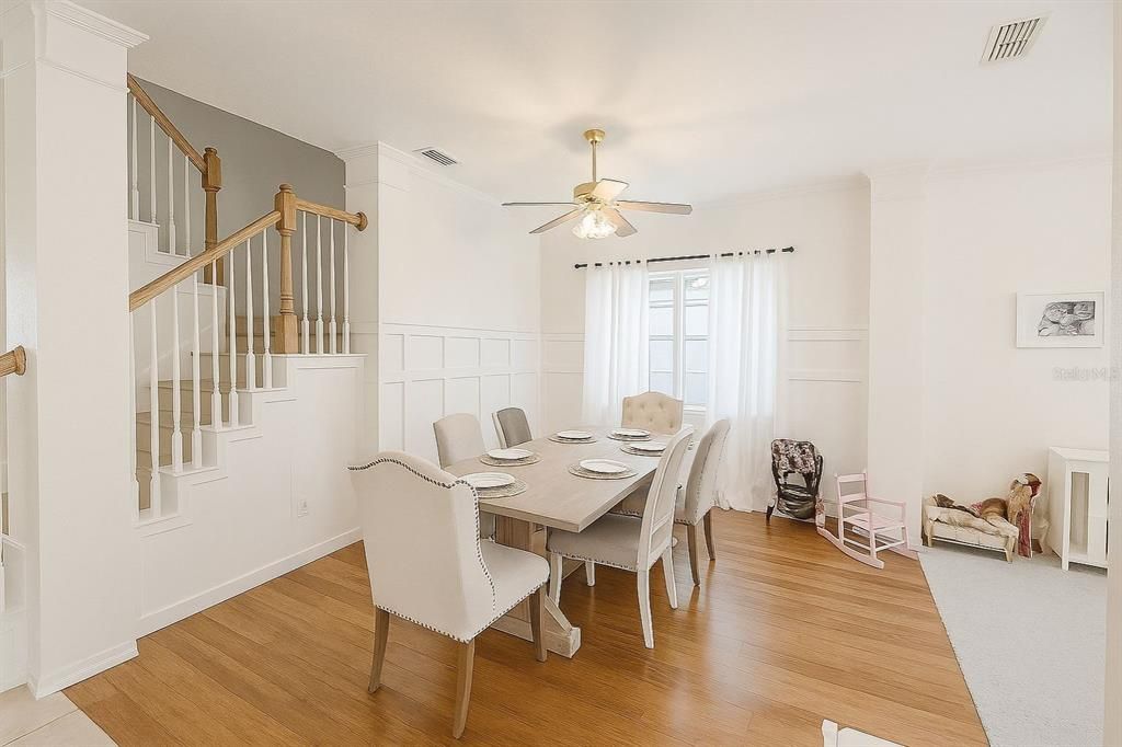 Dining room, Interior, Wood Texture Flooring