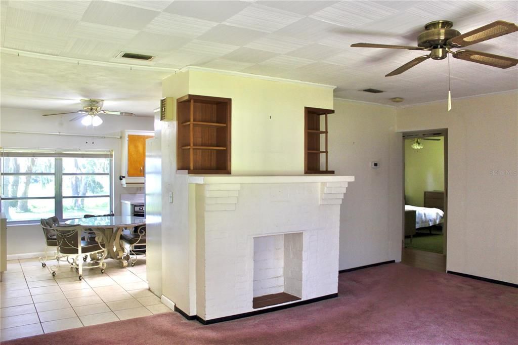 Dining room, Fireplace, Interior