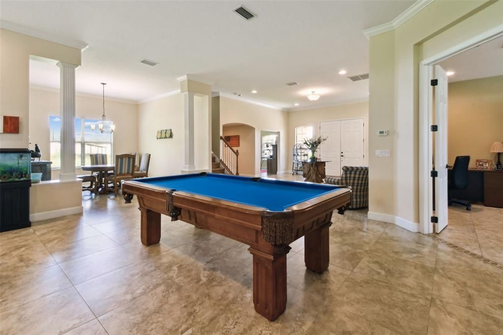 Billiard Table, Dining room, Game Room, Interior, Pendant Lights, Recessed Lighting