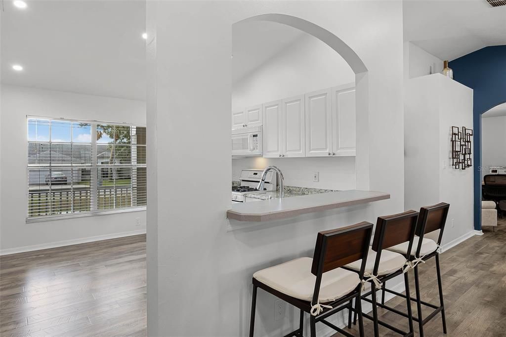 Interior, Kitchen, Recessed Lighting, Wood Texture Flooring
