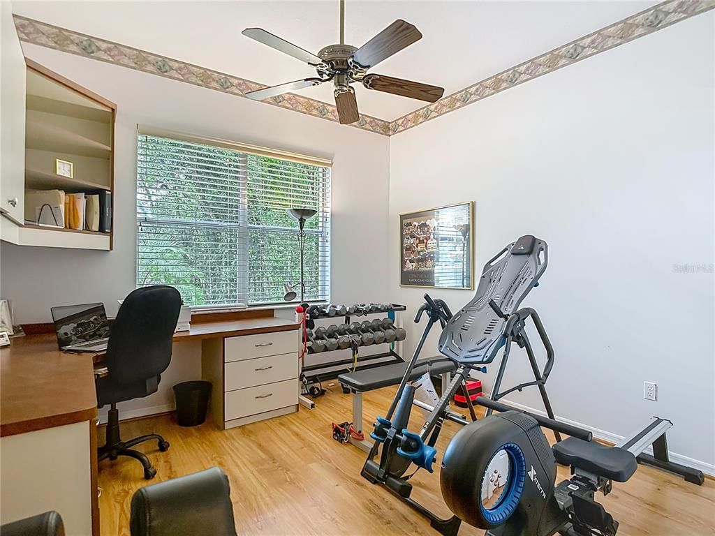 Fitness Equipment, Home Office, Interior, Wood Texture Flooring