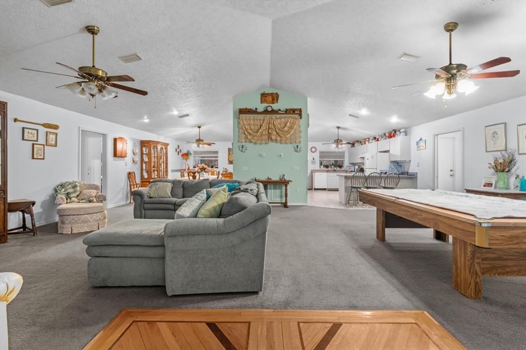 Billiard Table, Game Room, Interior, Living room, Pendant Lights, Recessed Lighting