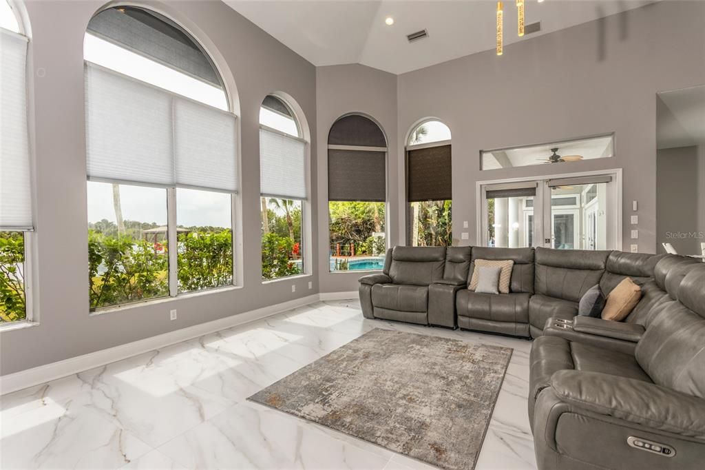Interior, Living room, Marble, Recessed Lighting
