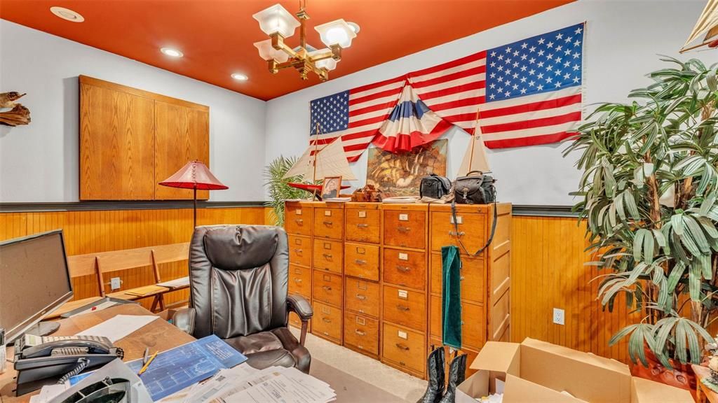 Chandelier, Home Office, Interior, Recessed Lighting
