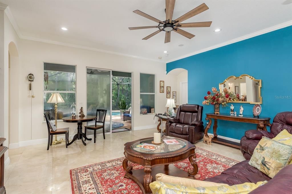 Interior, Living room, Recessed Lighting