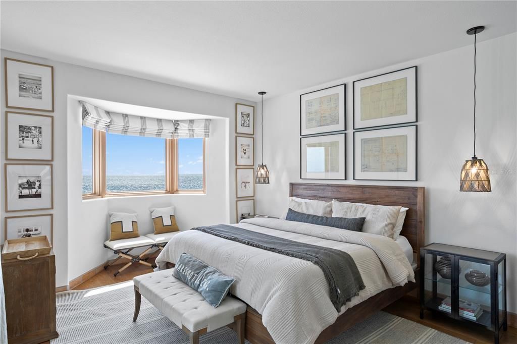 Bedroom, Interior, Pendant Lights, Water