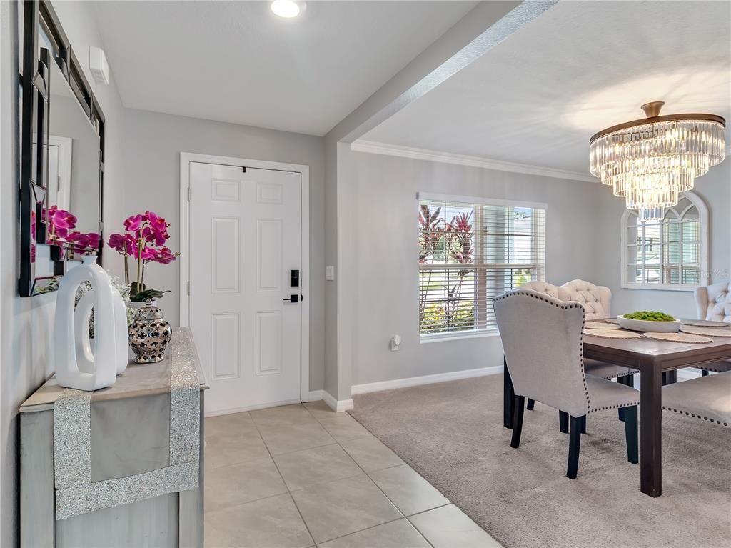 Chandelier, Dining room, Interior, Recessed Lighting