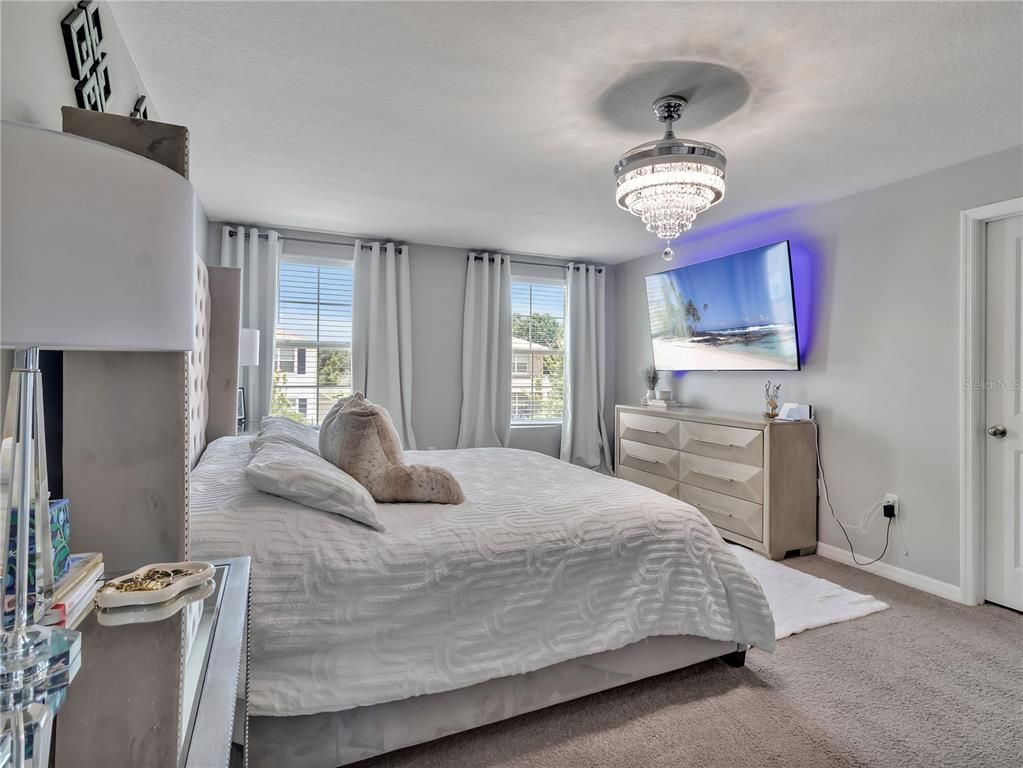 Bedroom, Chandelier, Interior