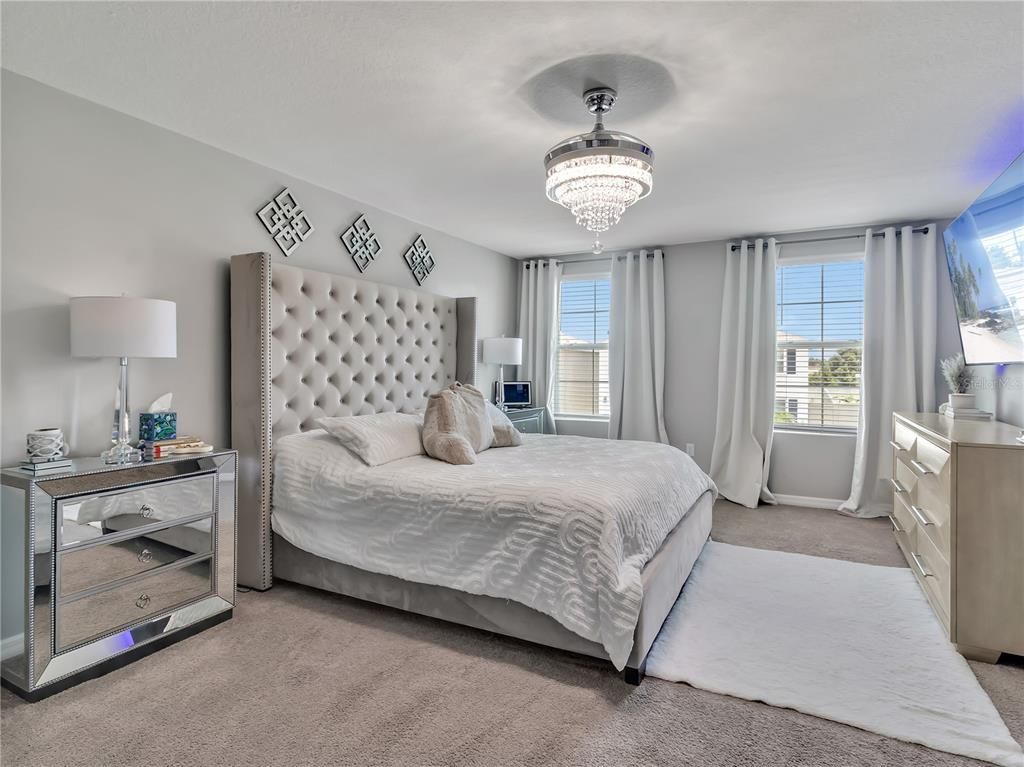 Bedroom, Chandelier, Interior