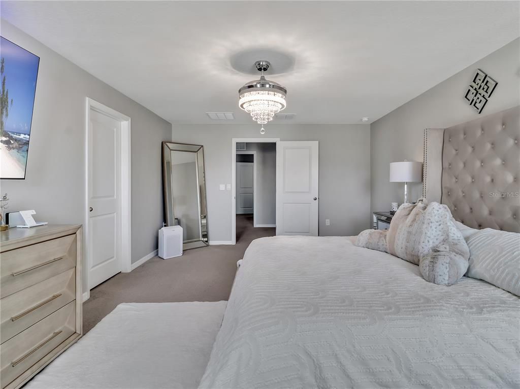 Bedroom, Chandelier, Interior