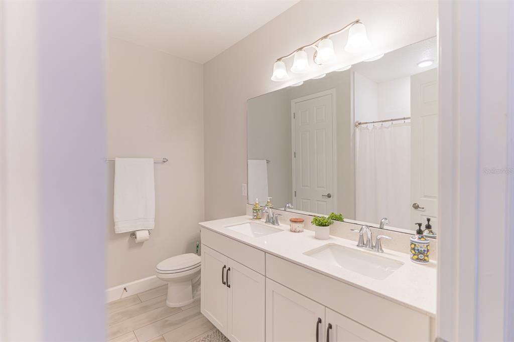 Bathroom, Dual Sink Vanities, Interior, Wood Texture Flooring