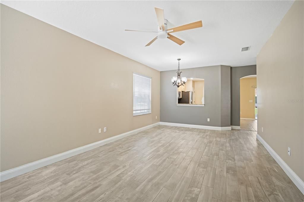 Chandelier, Empty room, Interior, Wood Texture Flooring