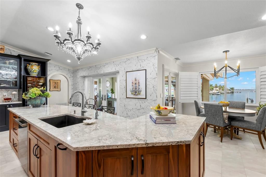 Chandelier, Dining room, Interior, Kitchen, Recessed Lighting, Water