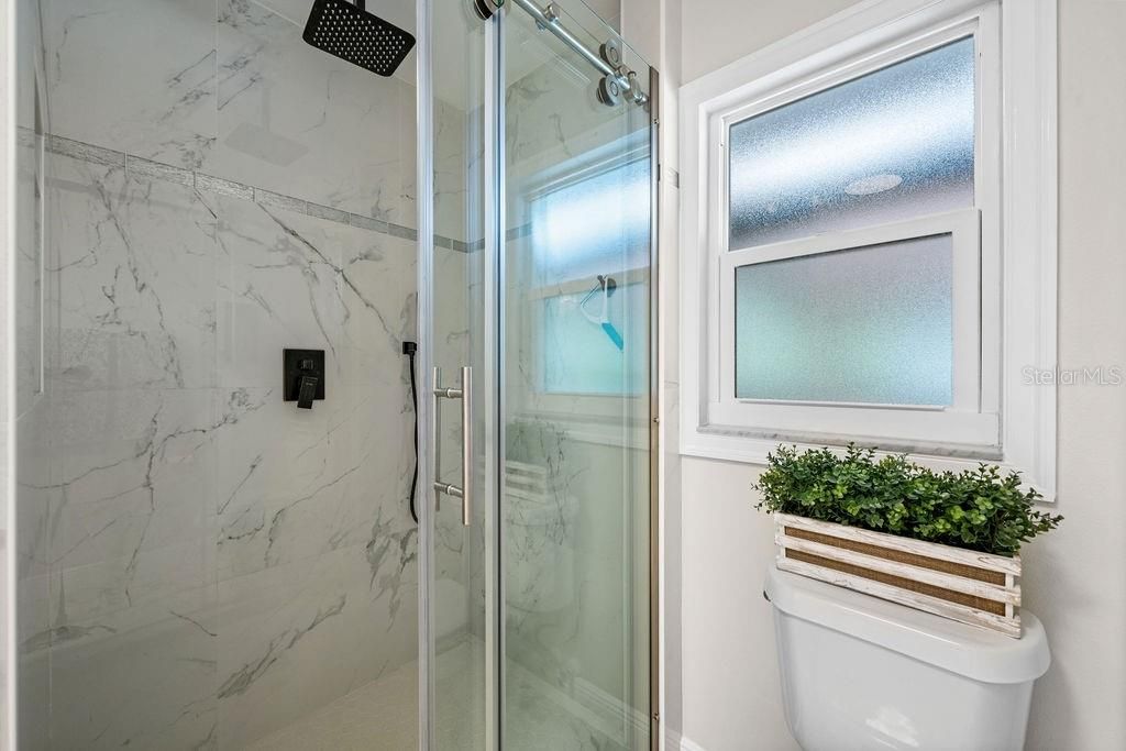 Bathroom, Glass Shower, Interior, Marble Walls