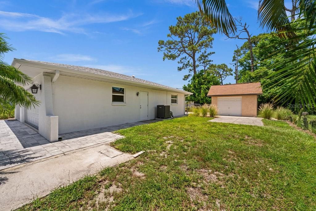 Backyard, Detached Garage, Exterior