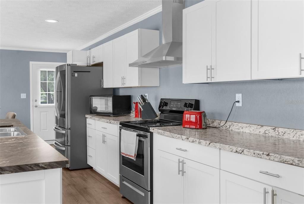 Interior, Kitchen, Recessed Lighting, Wood Texture Flooring