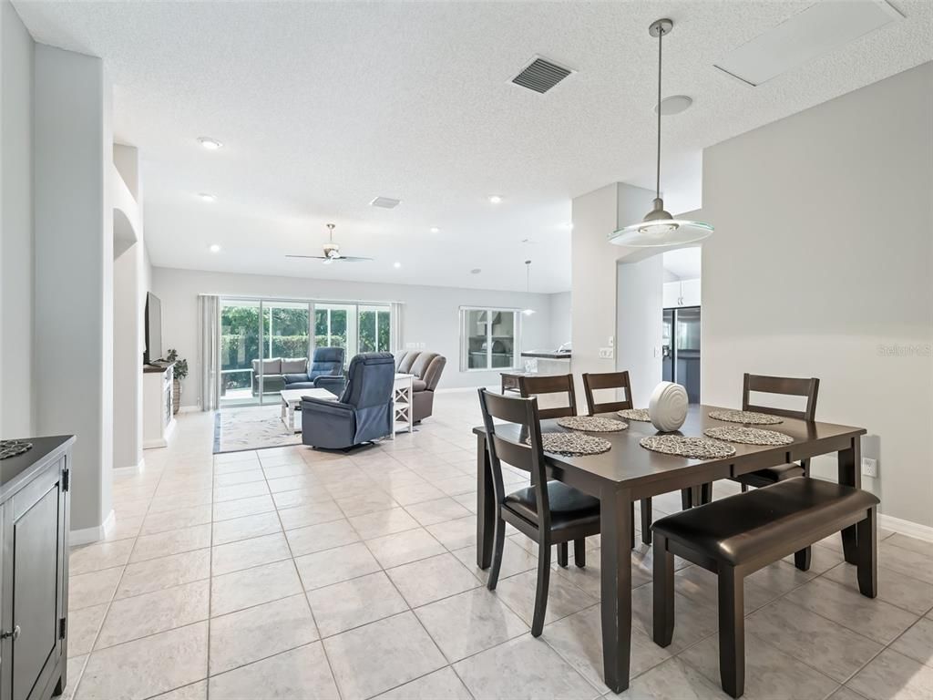 Dining room, Interior, Kitchen, Living room, Pendant Lights, Recessed Lighting