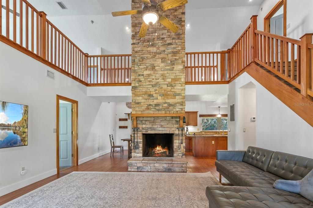Fireplace, Interior, Wood Texture Flooring
